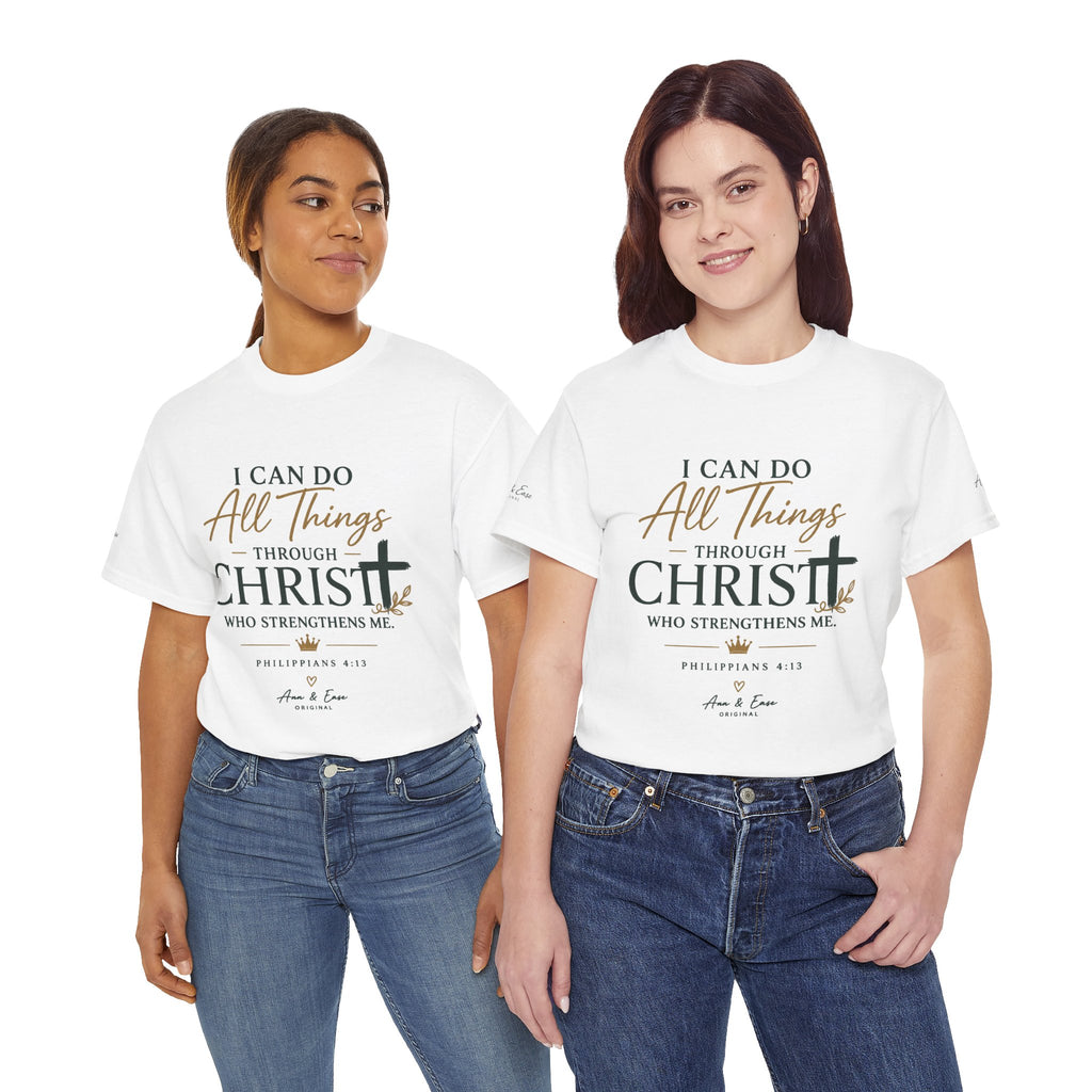 Christian Faith Tee — “I Can Do All Things Through Christ” Inspirational Scripture T‑Shirt