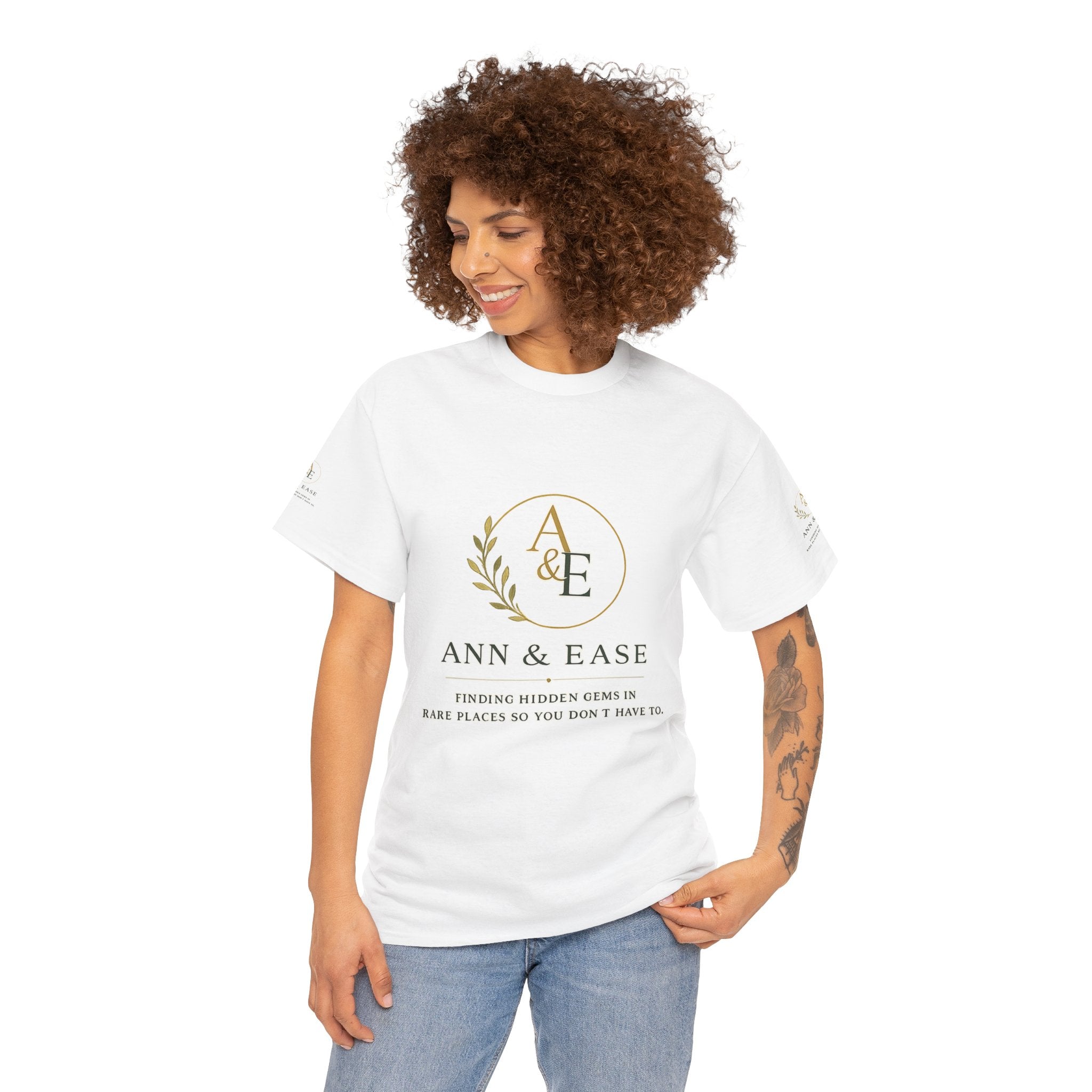 Camiseta con logo Ann & Ease — Algodón personalizable "Imprímelo a tu manera"