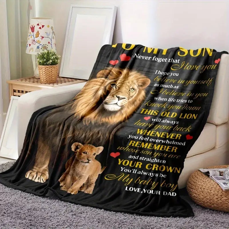 MANTA PARA MI HIJO, DE PAPÁ – REGALO DE COMODIDAD Y CALIDEZ Manta de Forro Polar Sherpa - FULL (SKUB12-56)