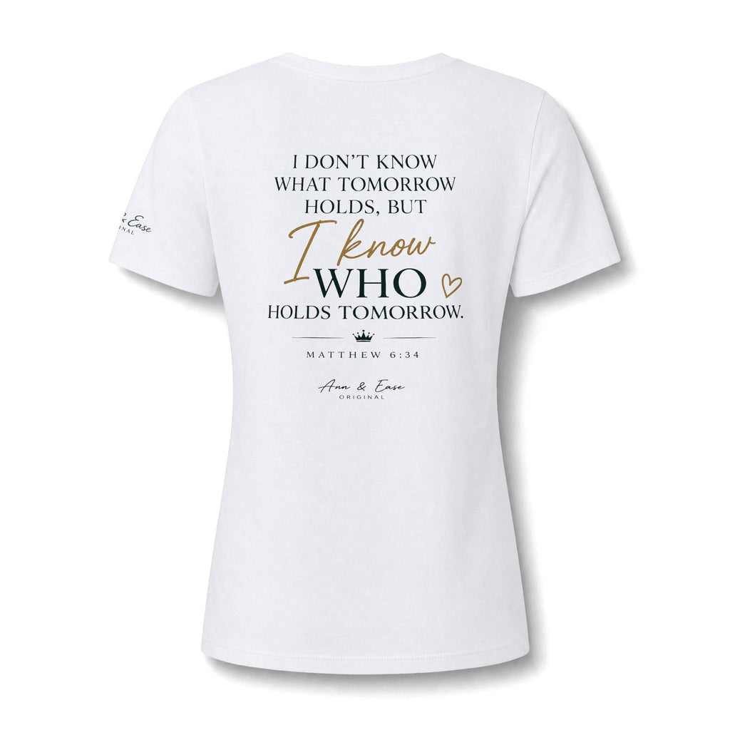 Women's V-Neck Tee — "God's Plan > My Plan Always" Faith Graphic