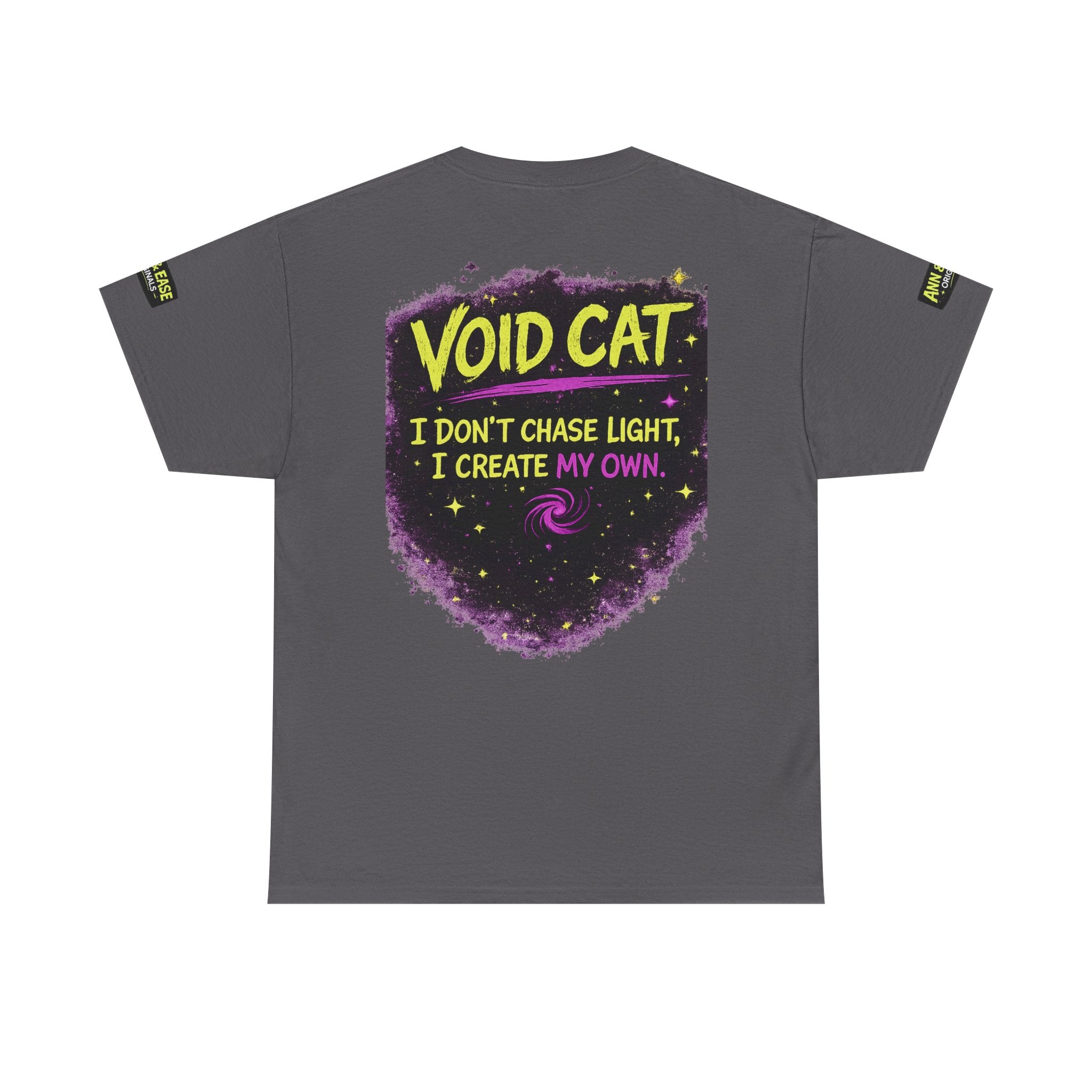 Void Cat T-Shirt — "Void Cat: I Don't Chase Light, I Create My Own" Graphic Tee