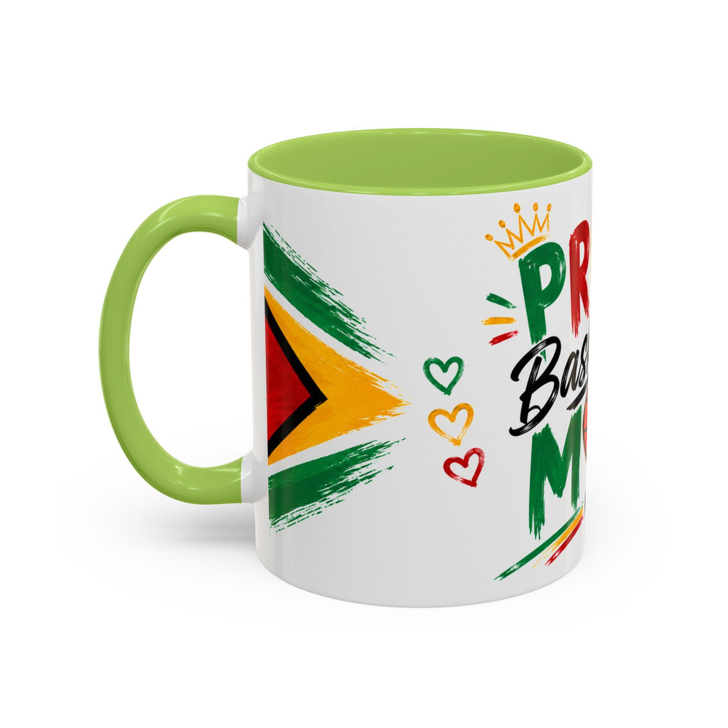 Proud Basketball Mom Accent Coffee Mug – Colorful Heart & Basketball Design (11/15oz)