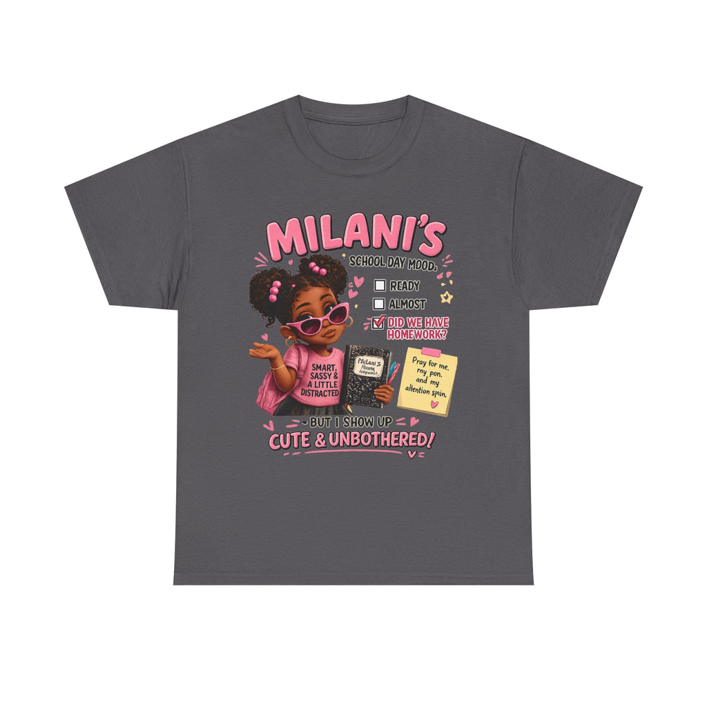 Kids T-Shirt — "Milani's School Days" Cute, Smart & Sassy Back-to-School Tee
