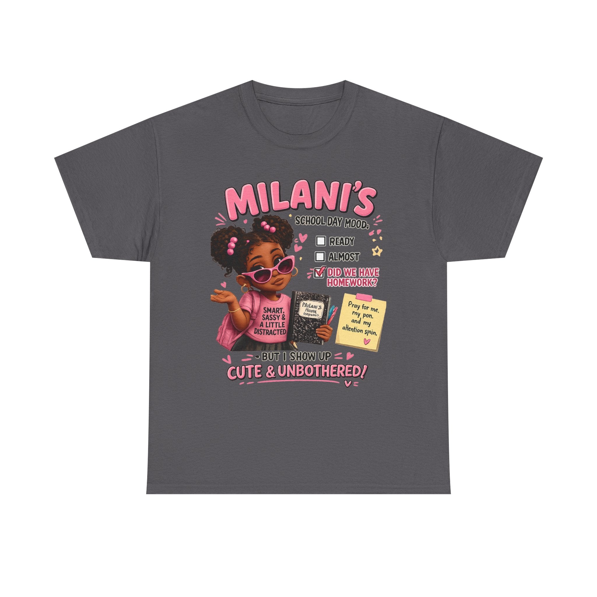 Kids T-Shirt — "Milani's School Days" Cute, Smart & Sassy Back-to-School Tee