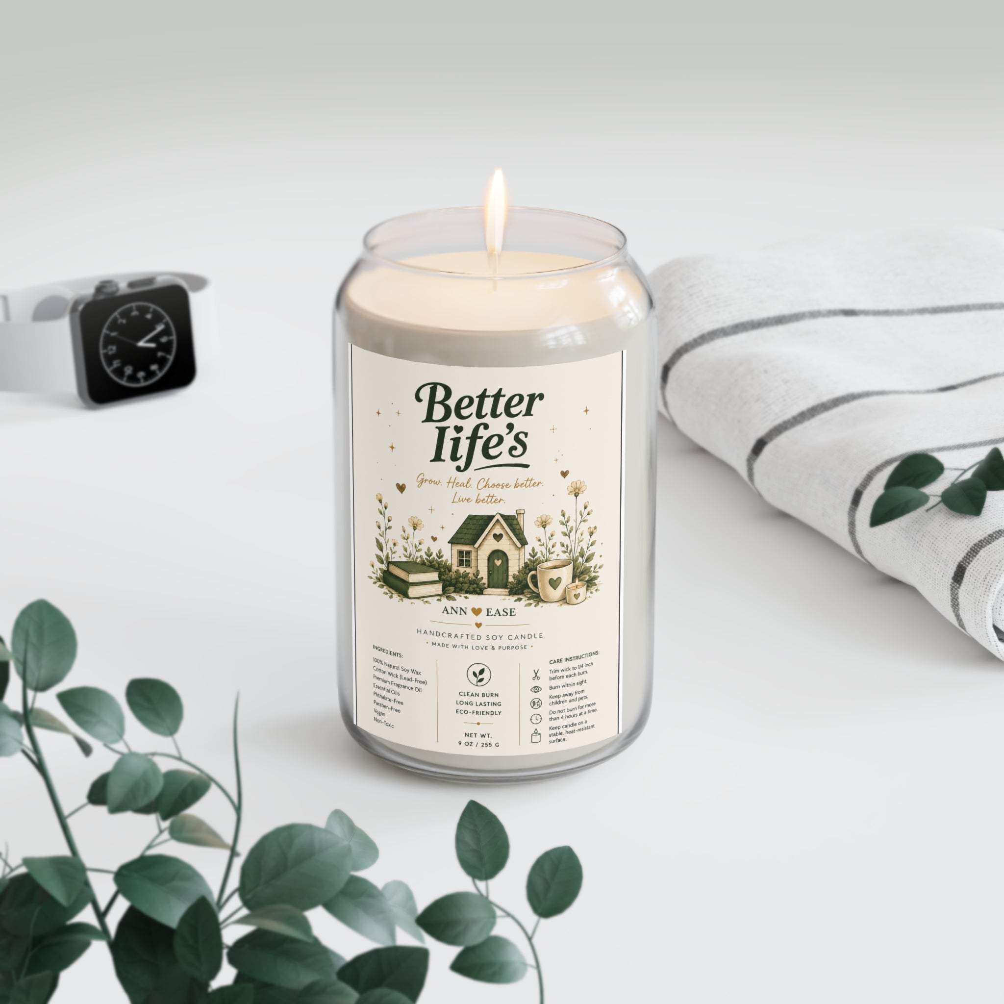 Scented Soy Candle — 13.75 oz “Better Life’s” Handcrafted Home Fragrance