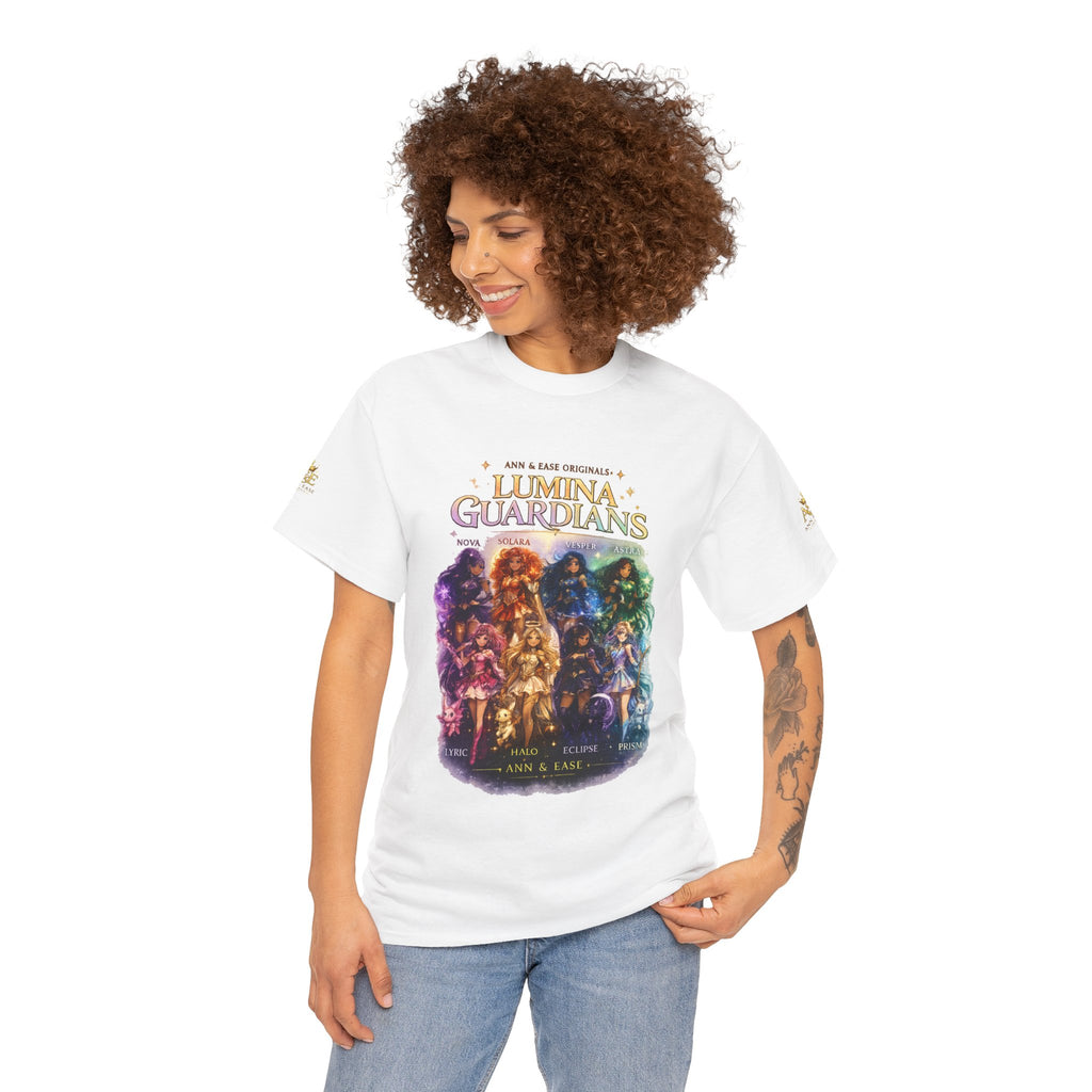 Lumina Guardians Graphic Tee — Colorful Fantasy Character Poster T‑Shirt