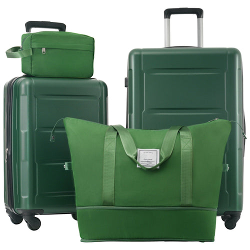 Juego de maletas de 2 piezas con bolsas, ruedas giratorias expandibles, maleta ligera de ABS con cerradura TSA de 20"/24"