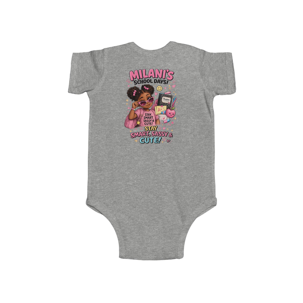 Personalized "Milani's School Days" Infant Bodysuit – Cute Back-to-School Baby Onesie