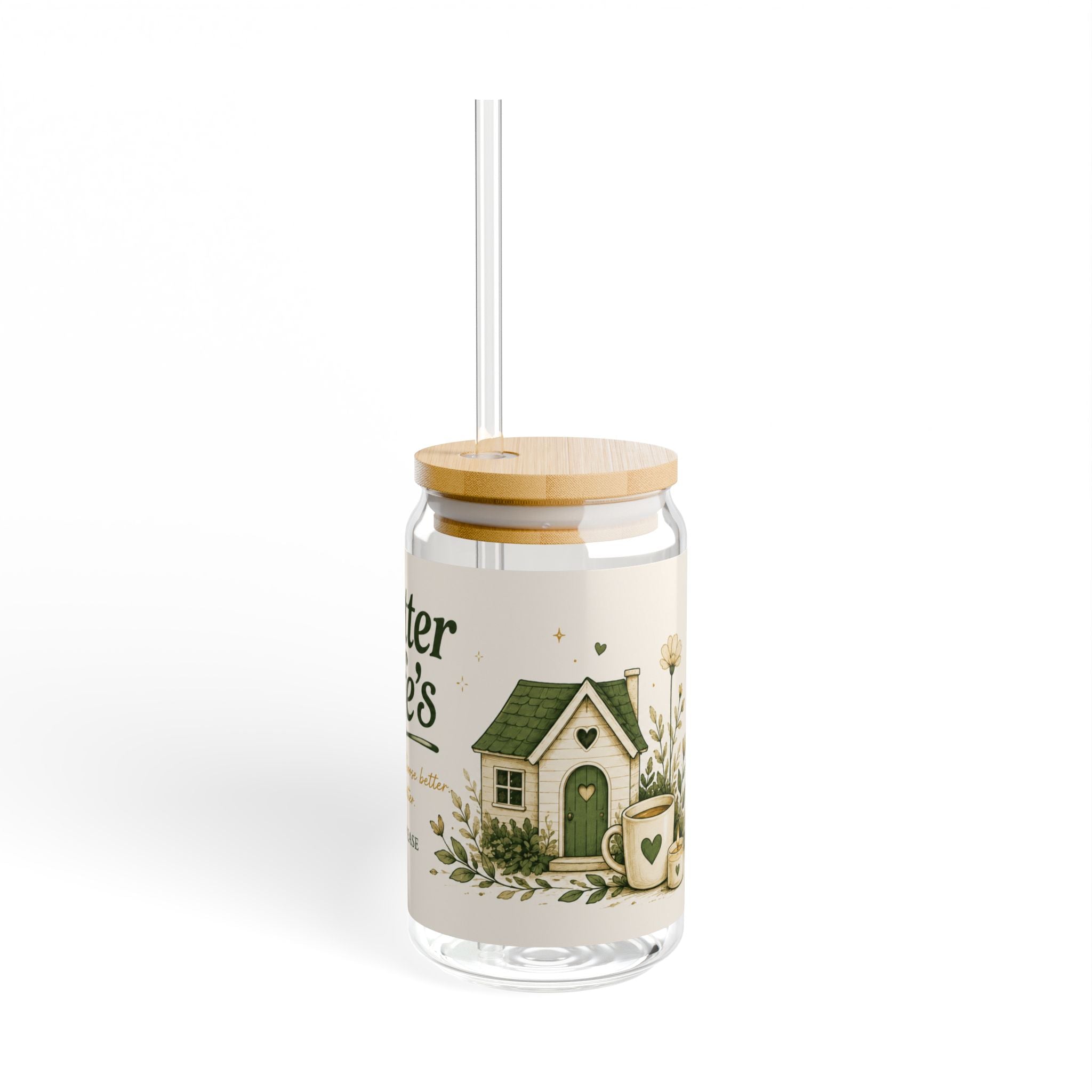 Better Life Sipper Glass — 16oz Inspirational Floral Straw Tumbler