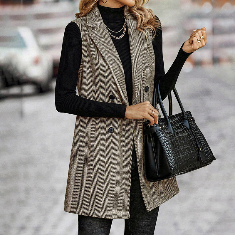 🖤 Women’s Sleeveless Blazer Vest – Trendy Business Casual