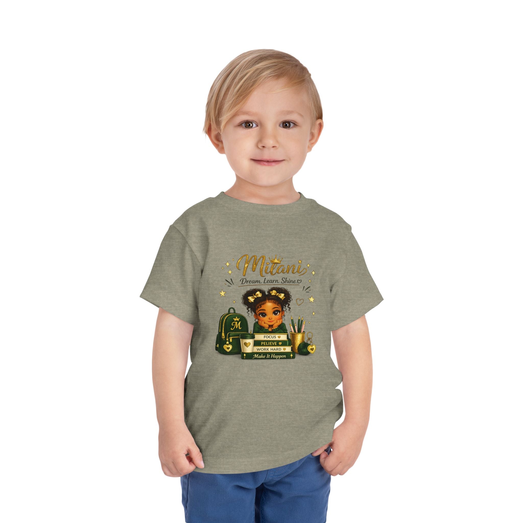 Toddler Tee — "Lil' Girl With Big Dreams" Inspirational Graphic Shirt