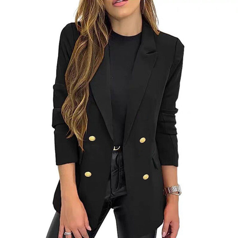 Casual Long Sleeve Lapel Button Autumn Coat