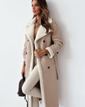 Women’s Belted Double-Breasted Winter Trench Coat