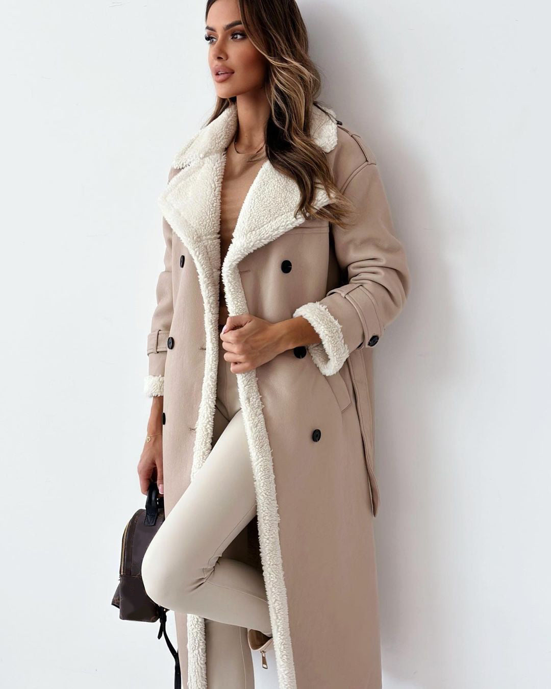 Women’s Belted Double-Breasted Winter Trench Coat