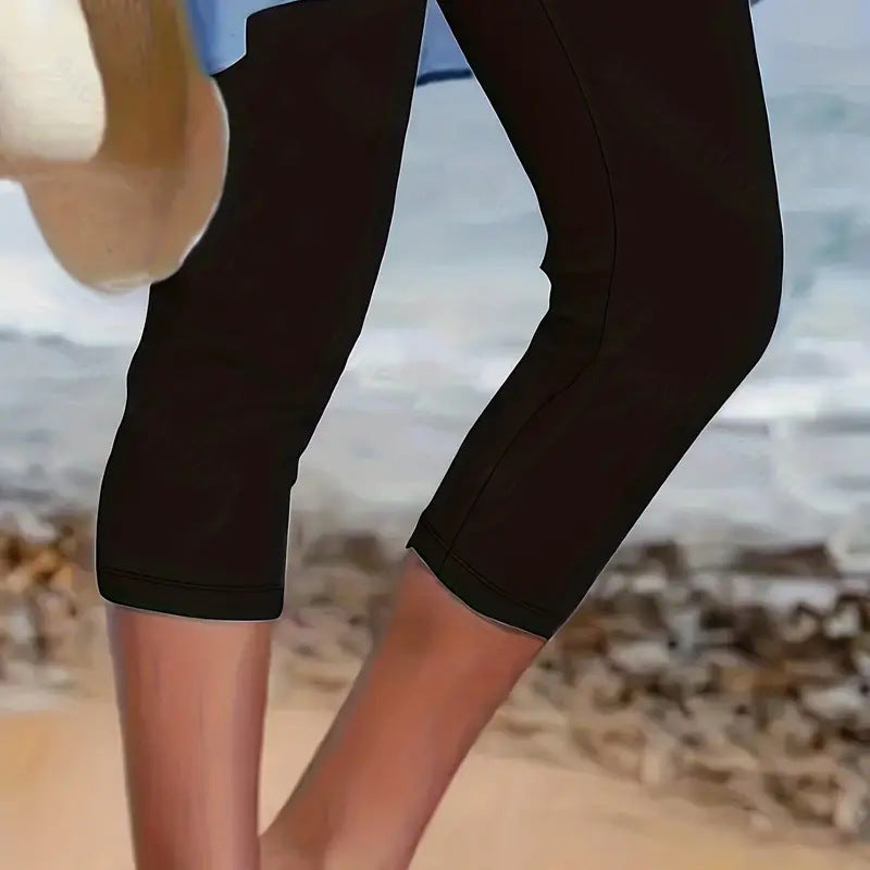 Women’s Slim Fit Cropped Leggings – High Elasticity Tight Pants