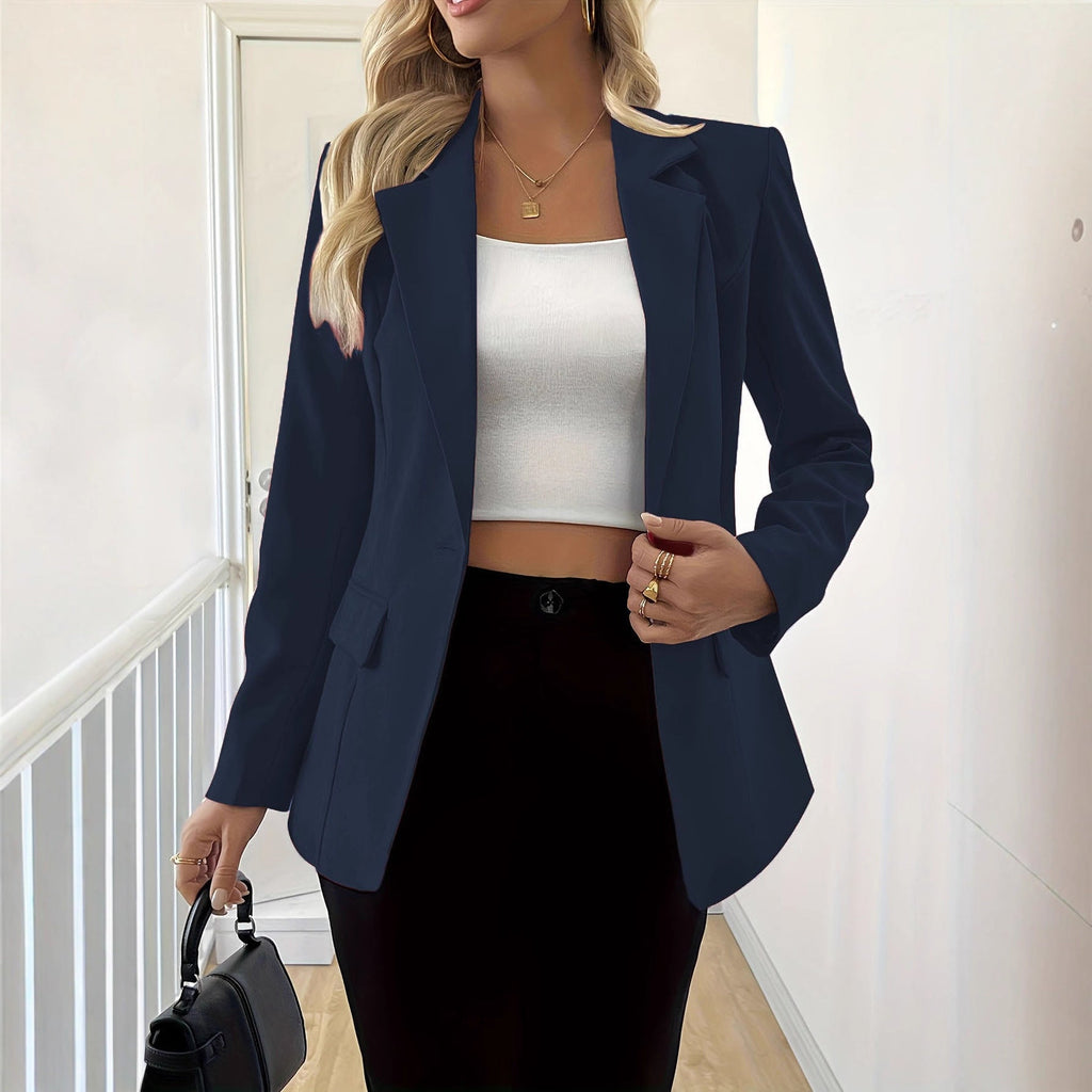 Long-Sleeve Single-Button Jacket – 4 Colors, S–3XL