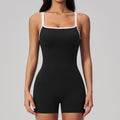 Women's Square Collar Backless Shorts Jumpsuit – Sport Fashion Style