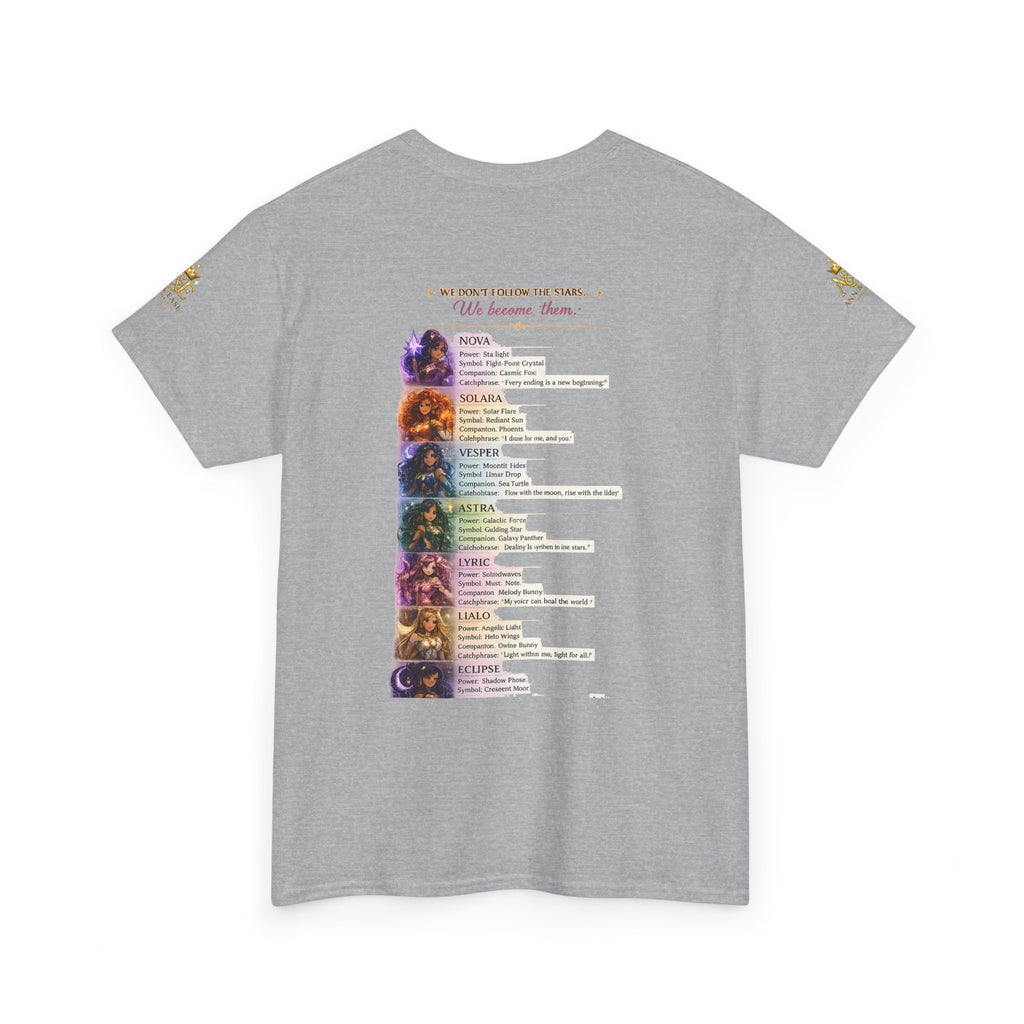 Lumina Guardians Graphic Tee — Colorful Fantasy Character Poster T‑Shirt