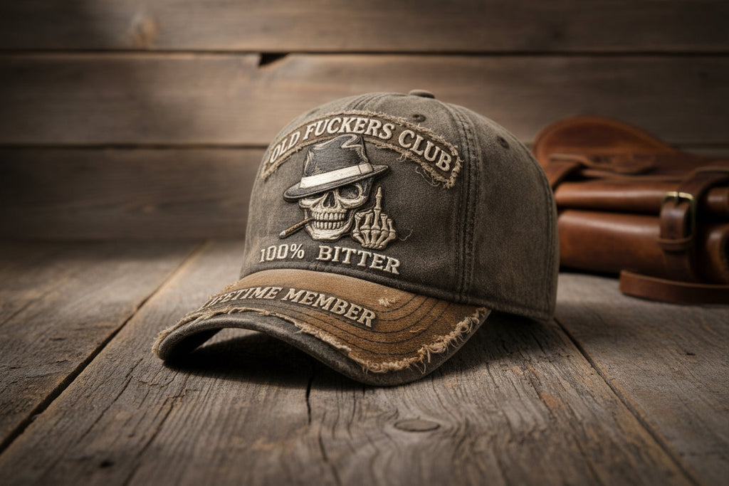 Embroidered Distressed Curved-Brim Baseball Cap | Retro Logo Style