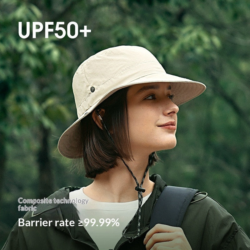 Wide-Brim UV Protection Nylon Sun Hat – Breathable Outdoor Hat for Women & Men