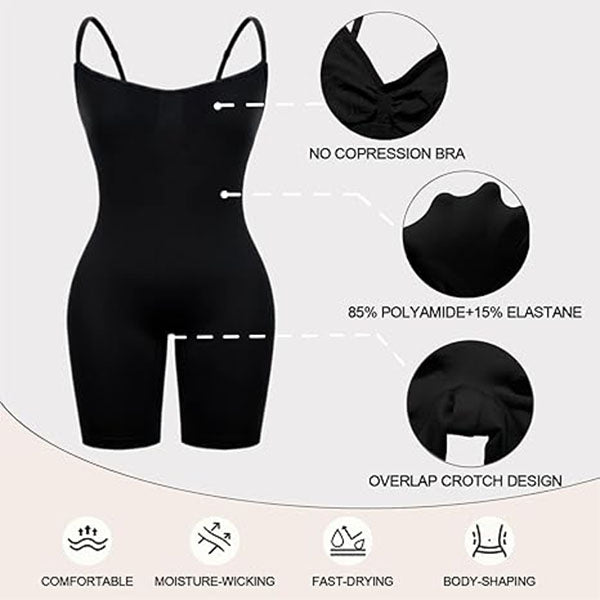 Everyday Cami Shaper Bodysuit – Tummy Control Booty Lift Open-Crotch Shapewear for Women