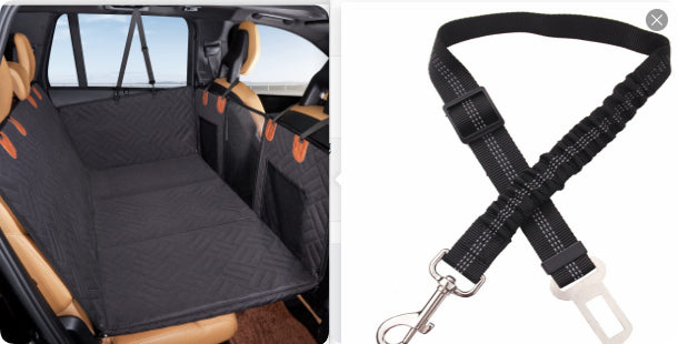 Cojín Impermeable para Asiento de Coche para Mascotas — Negro y Gris, Individual y Juegos de Paquetes