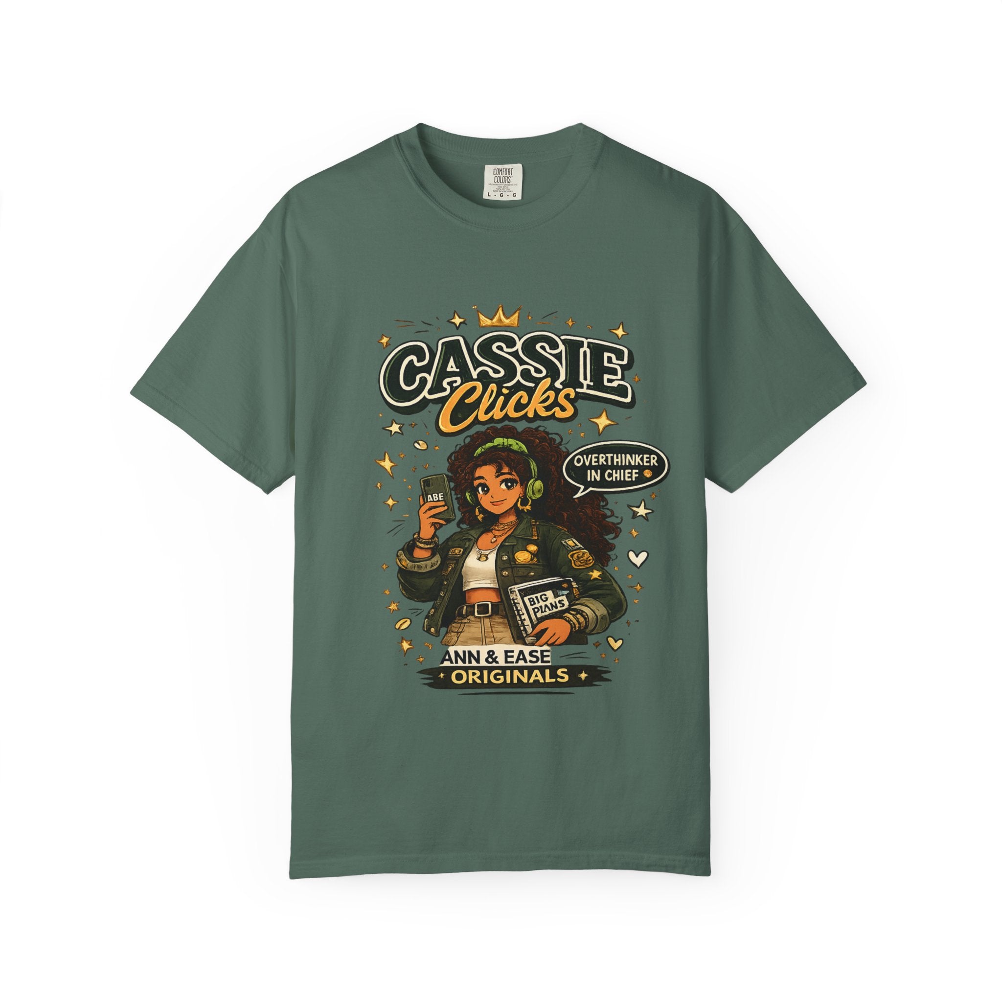 Camiseta estampada — Sudadera de cuello redondo motivacional "Cassie Clicks"