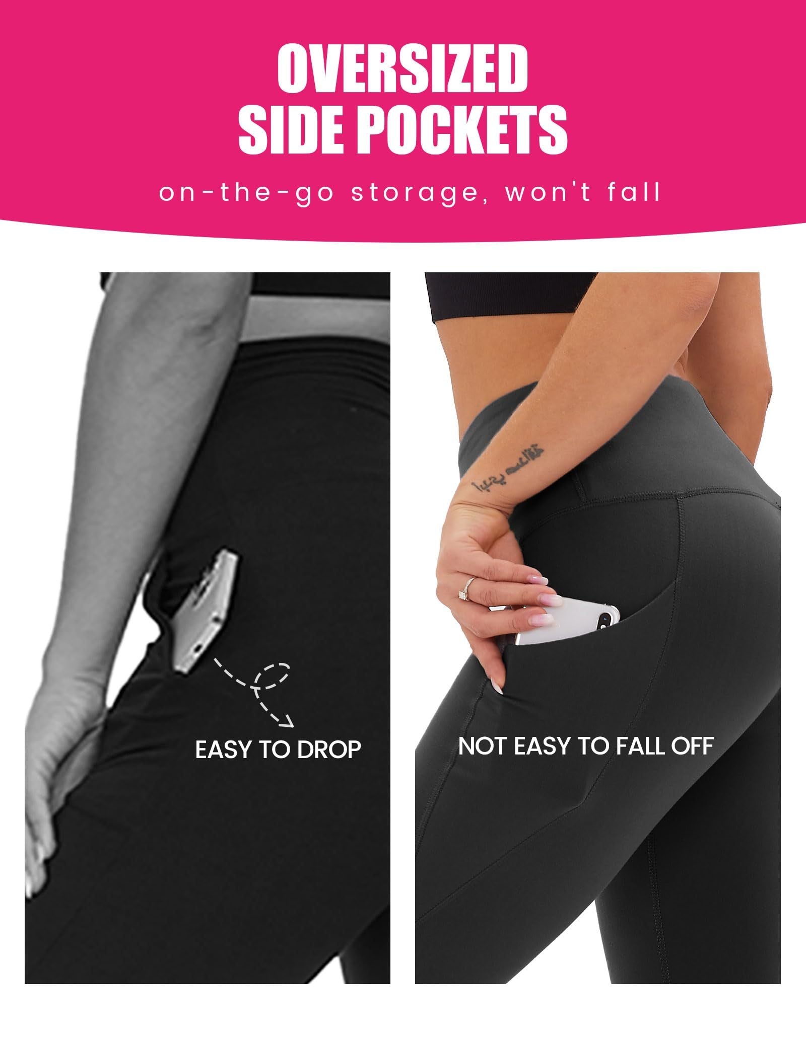 Cropped High-Rise Yoga Pants – Diagonal Pockets & Variegated Print