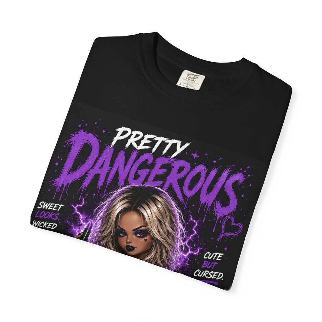 Graphic T-Shirt — "Pretty Dangerous / 'Til Death Do Us Part' Gothic Girl Cute but Cursed Tee
