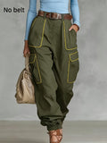 Women's High Waist Multi-Pocket Cargo Work Pants – Tapered Trousers