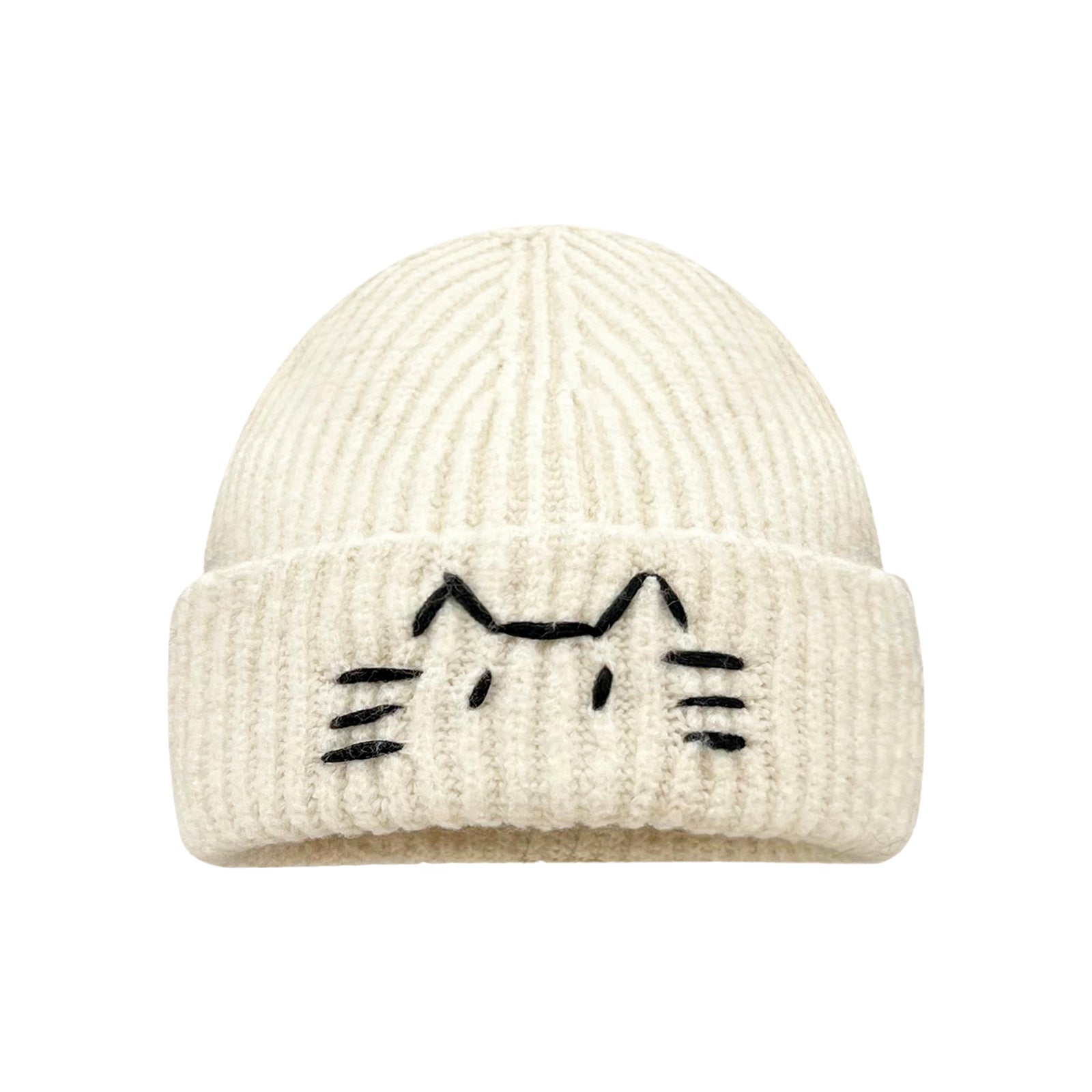 Women’s Cute Cat Line Design Knitted Hat – Warm Fall & Winter Beanie