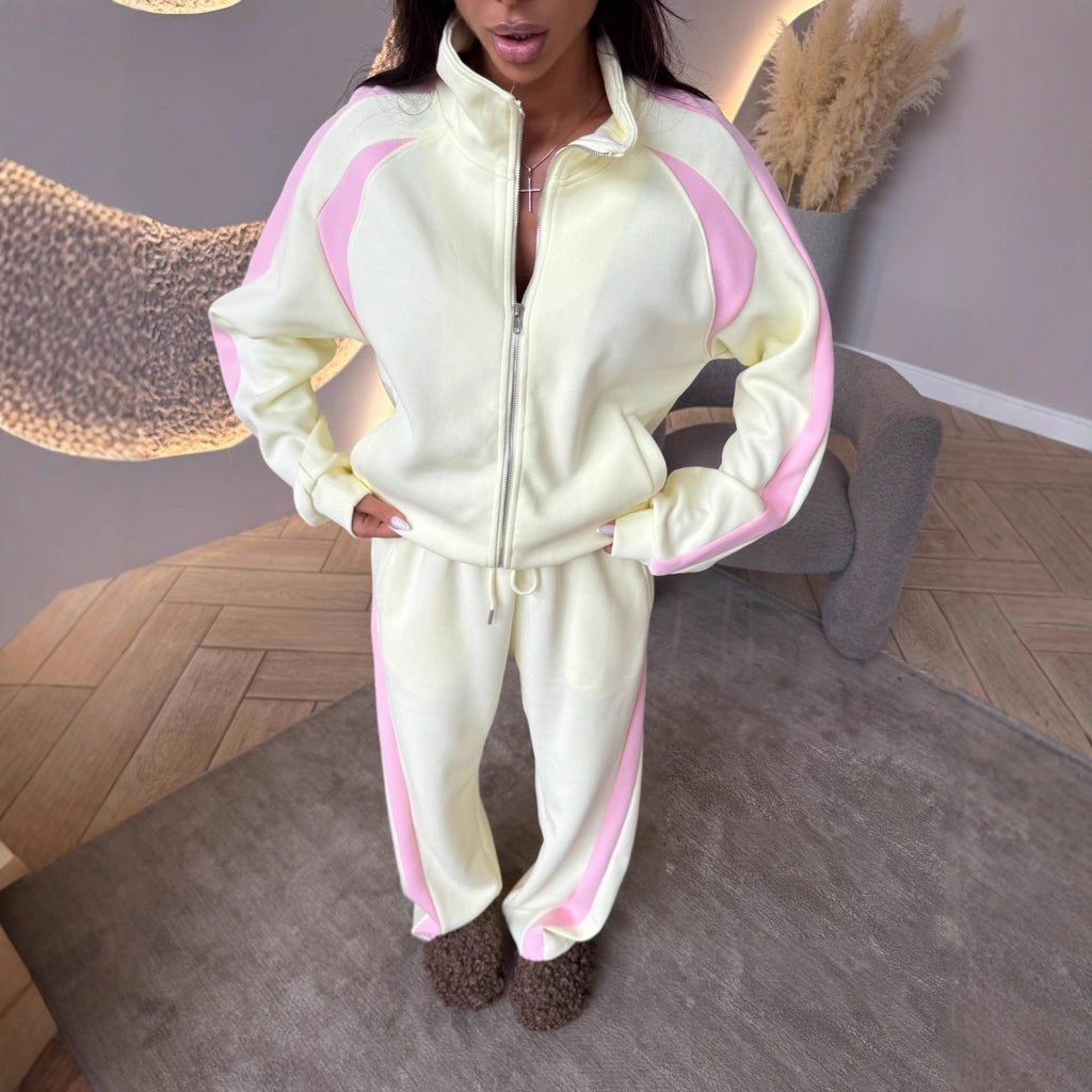 Women’s Long-Sleeve Zip-Up Jacket and Sweatpants Two-Piece Set