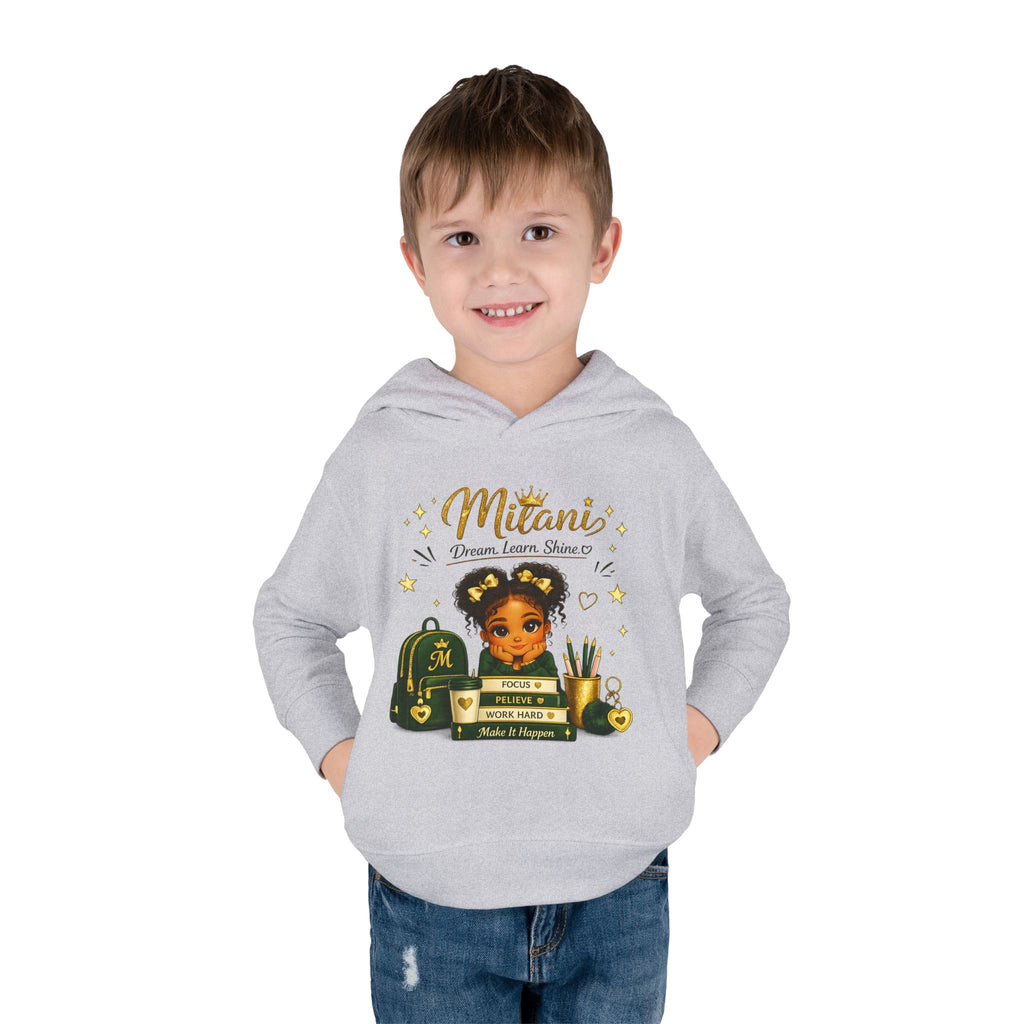 Toddler Hoodie — "Little Girl with Big Dreams" Personalized Motivational Pullover