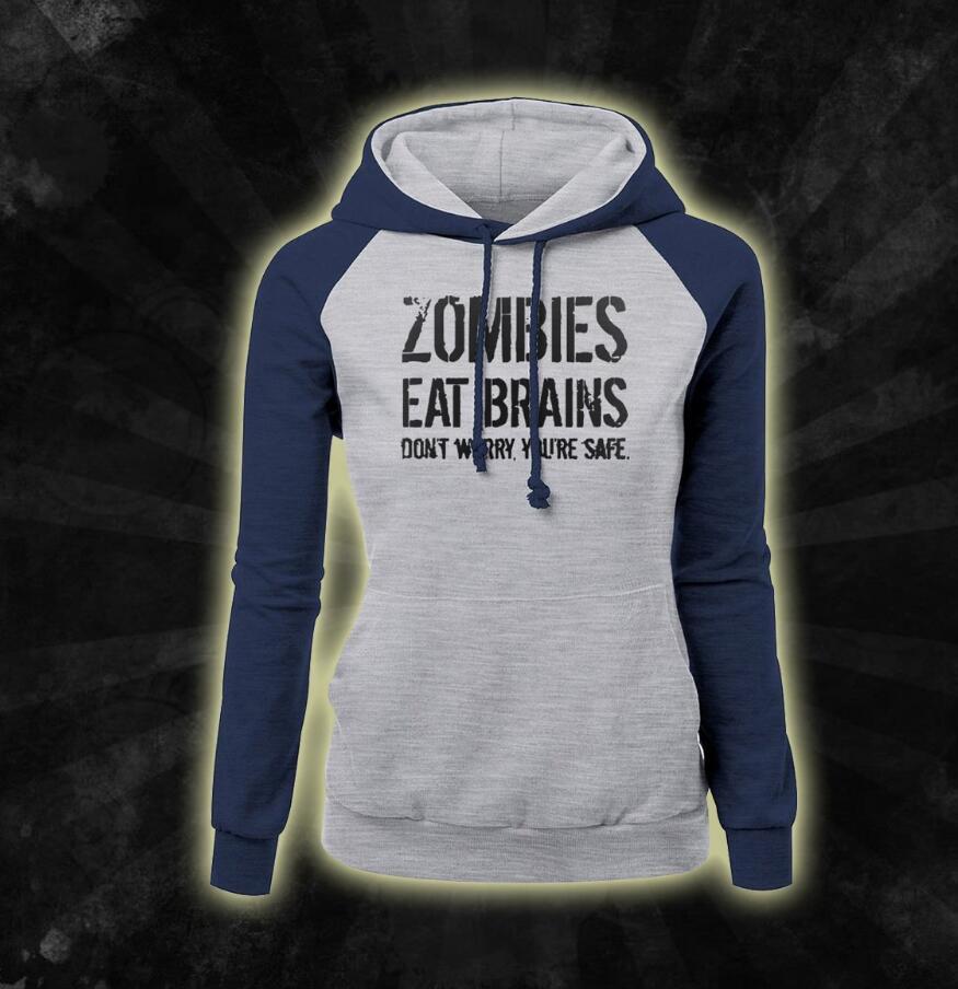 Zombies Eat Brains Hoodie – Funny Unisex Graphic Pullover Sweatshirt
