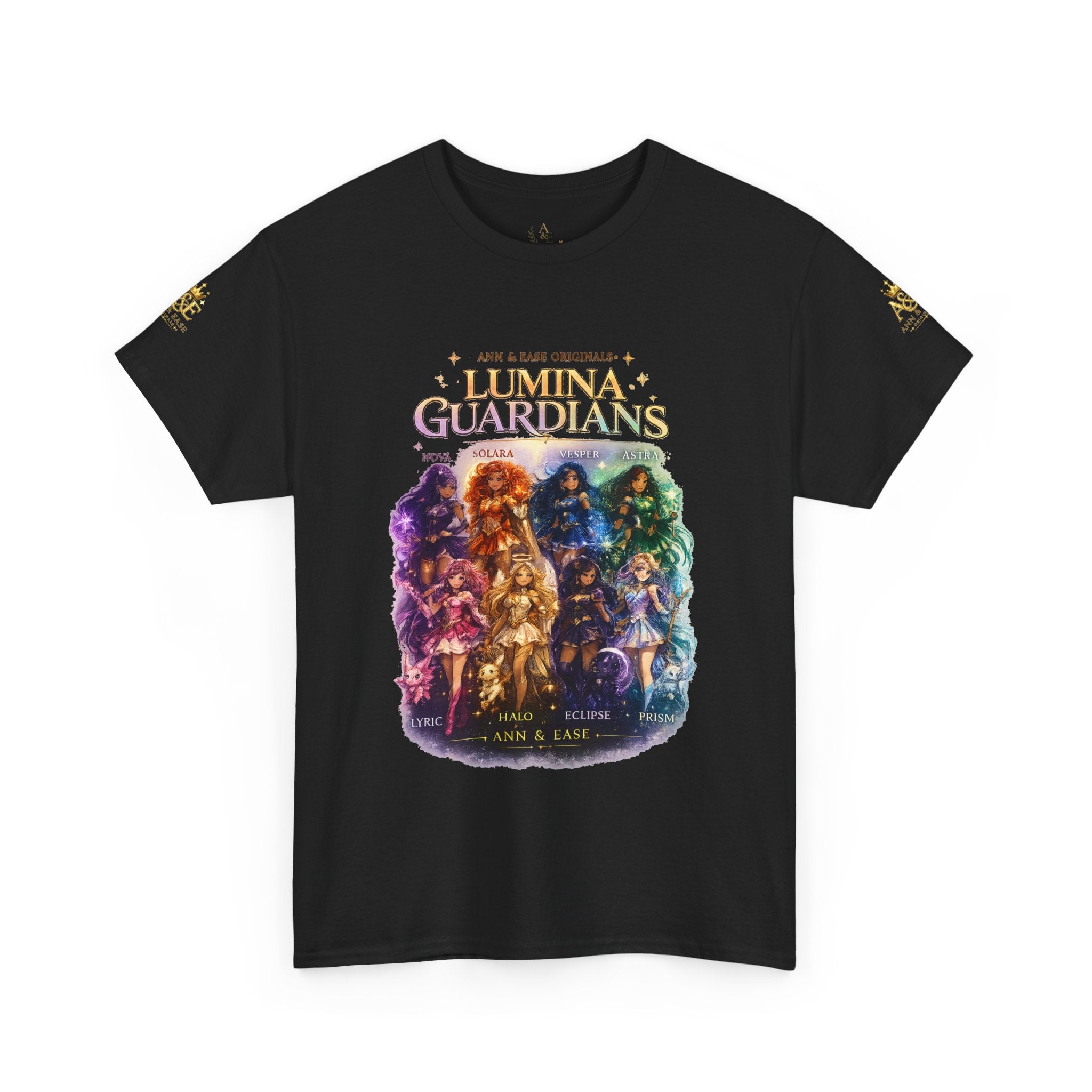 Lumina Guardians Graphic Tee — Colorful Fantasy Character Poster T‑Shirt