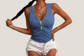 Women's Slim-Fit Zipper Vest Top