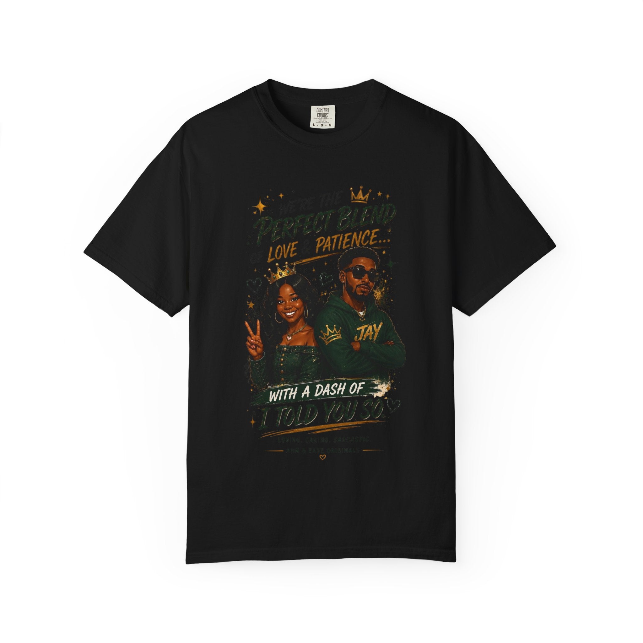 Couples T-Shirt — "Perfect Blend of Love & Patience" Graphic Tee