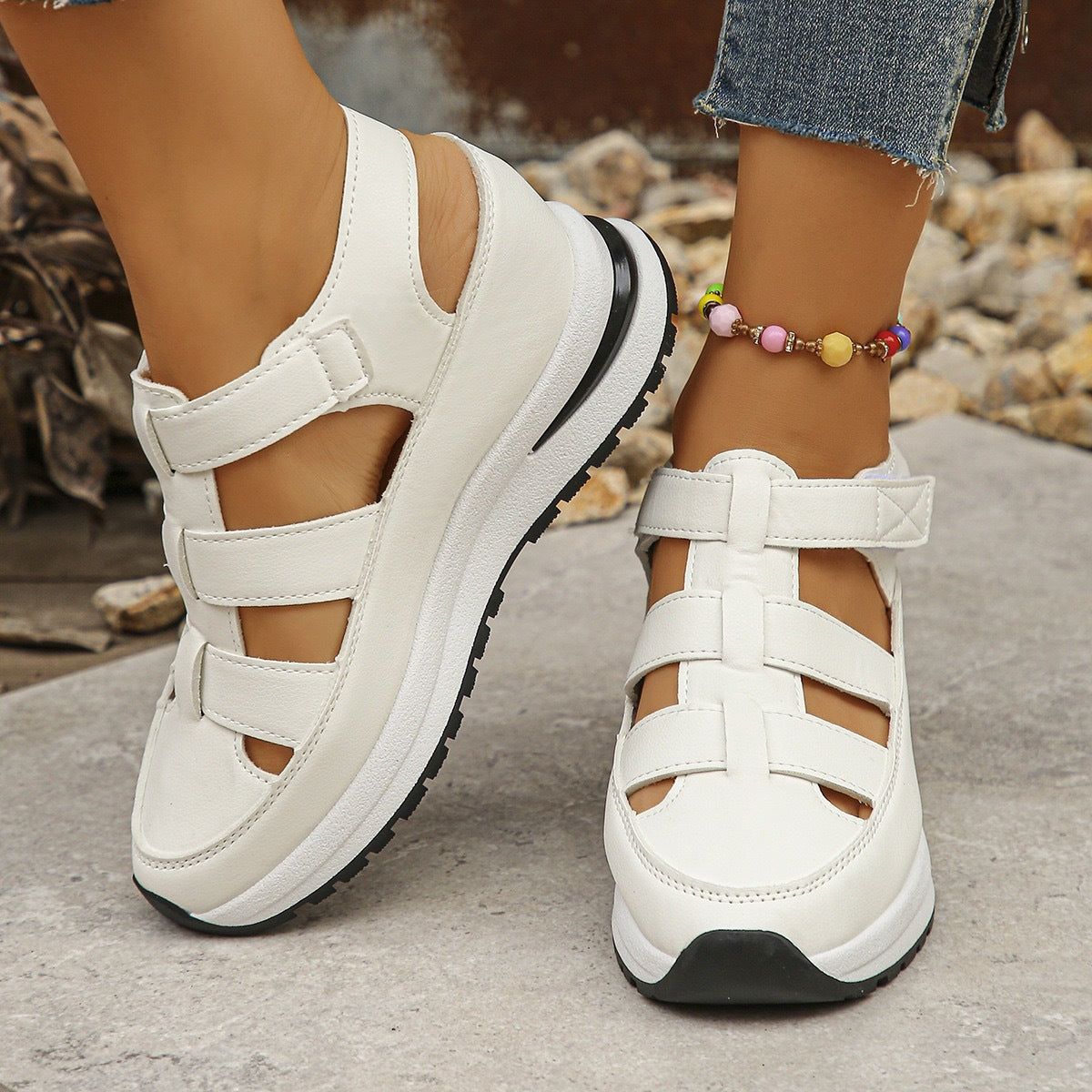 Zapatos de cuña huecos para mujer