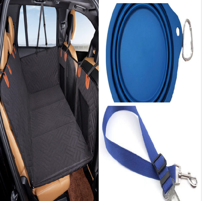 Cojín Impermeable para Asiento de Coche para Mascotas — Negro y Gris, Individual y Juegos de Paquetes