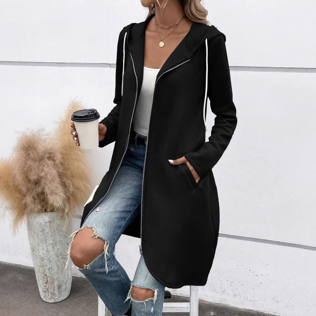 Street Zip Hooded Velvet-Lined Sweatshirt Women | Cozy Streetwear