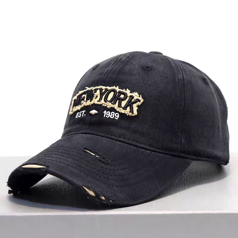 Embroidered Letter Denim Baseball Cap – Soft Crown