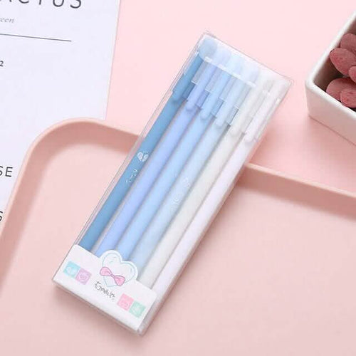 Paquete de 4: Bolígrafos de gel color Morandi Kawaii útiles escolares de papelería para estudiantes de oficina
