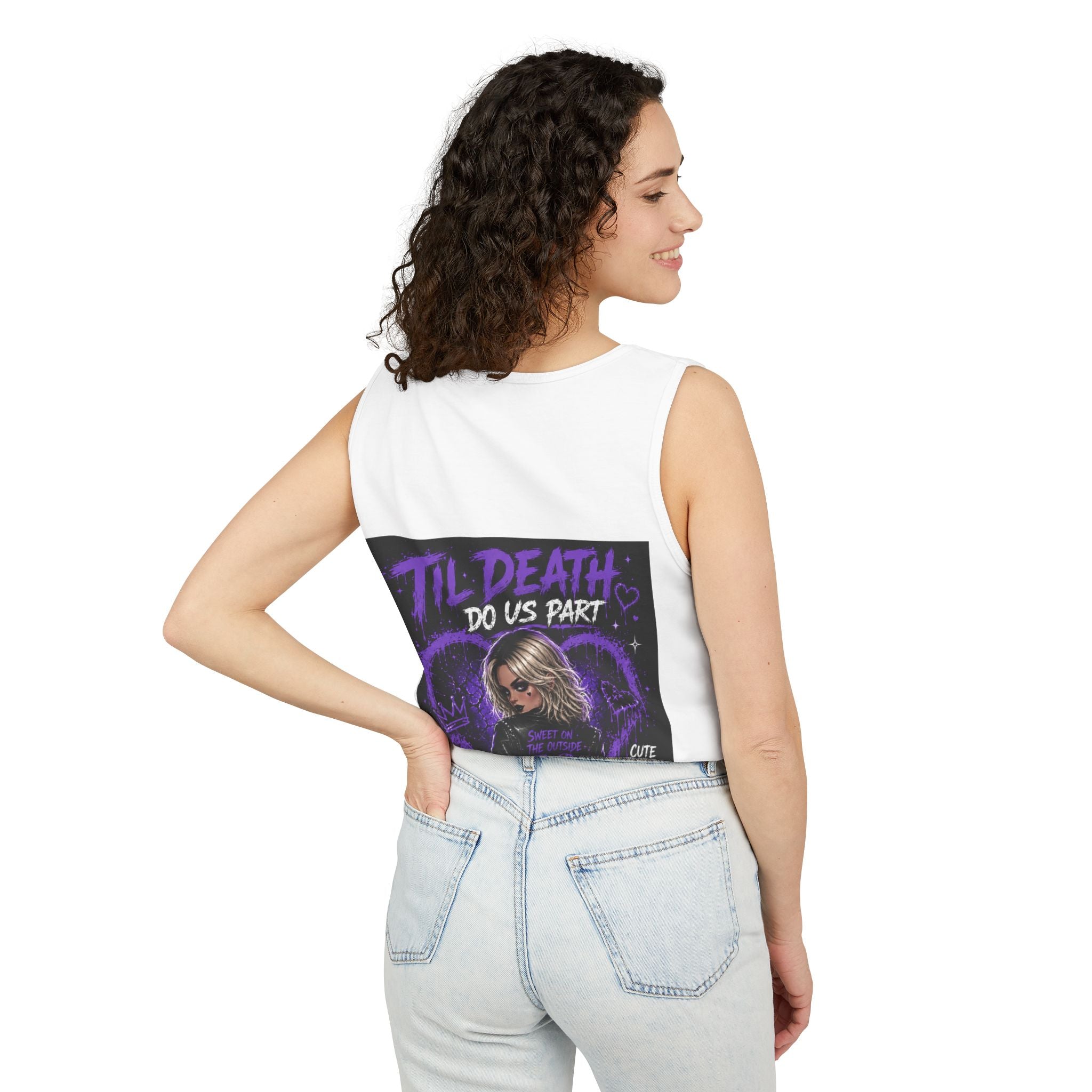 Graphic Tank Top — "Pretty Dangerous / Cute But Cursed" Goth Illustration