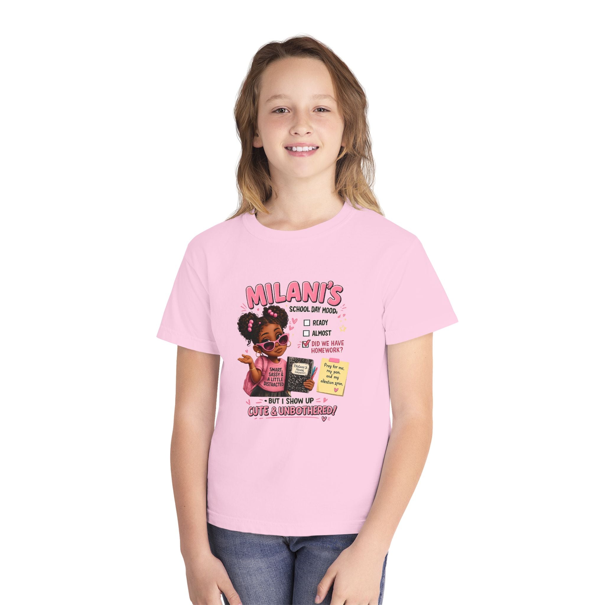 Youth Tee — "Milani's School Days: Cute, Sassy & Smart"