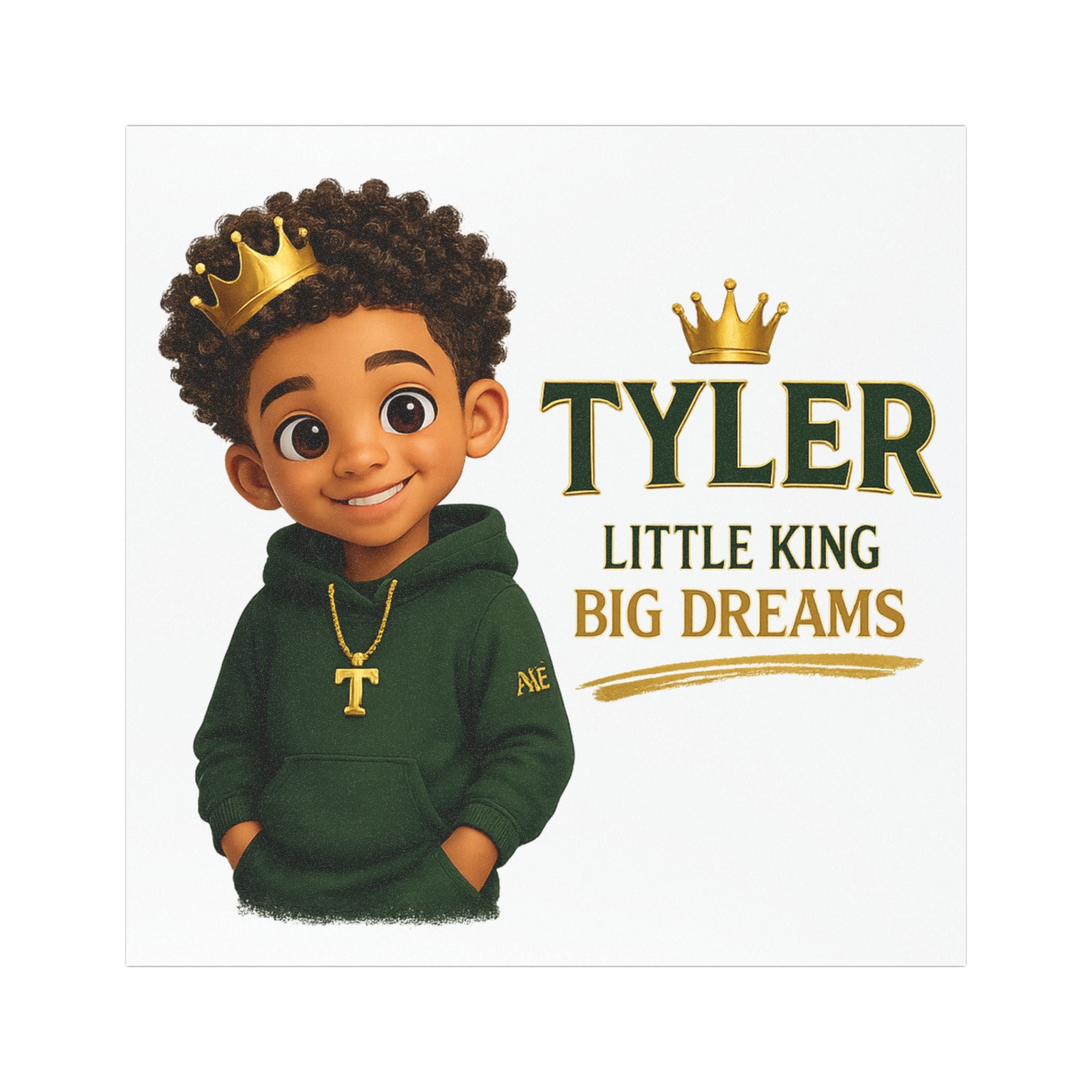 Personalized 'Tyler Little King Big Dreams' Car Magnet — Custom Name Kids Crown Design