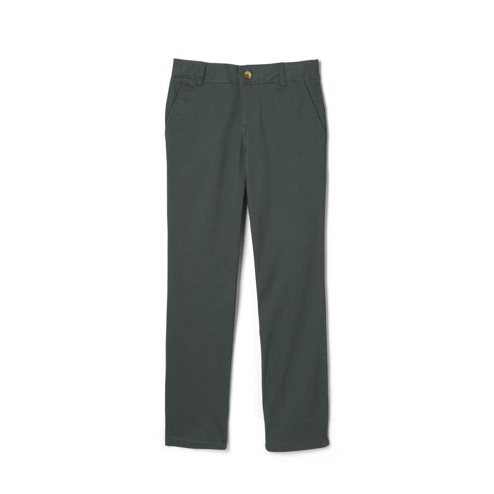 French Toast Girls' Straight Fit Stretch Twill Pant | Adjustable waist, Reinforced knees, Offerend in Standard & Plus sizes, Straight leg school uniform pant