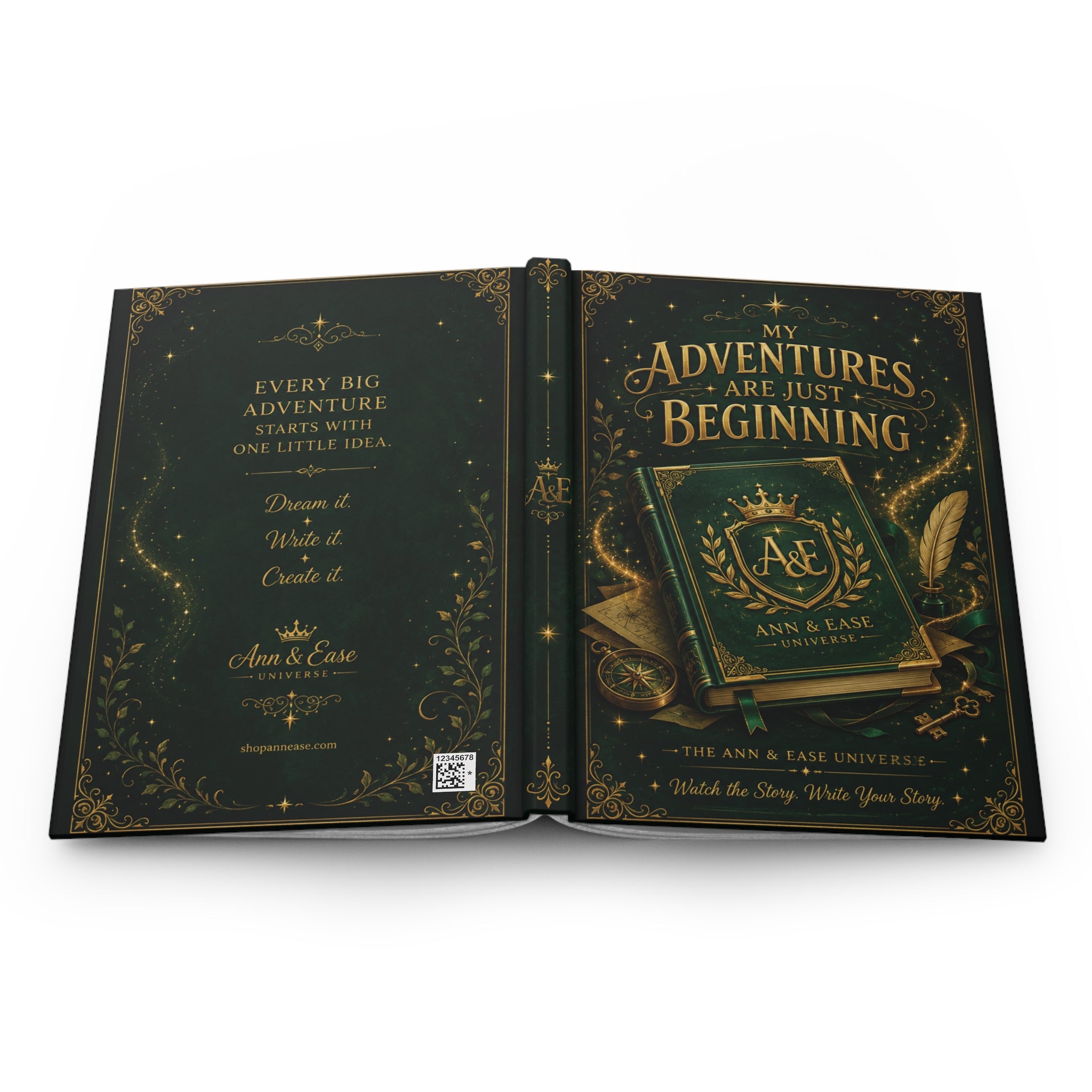 Hardcover Journal - "My Adventures Are Just Beginning" Inspirational Writing Notebook