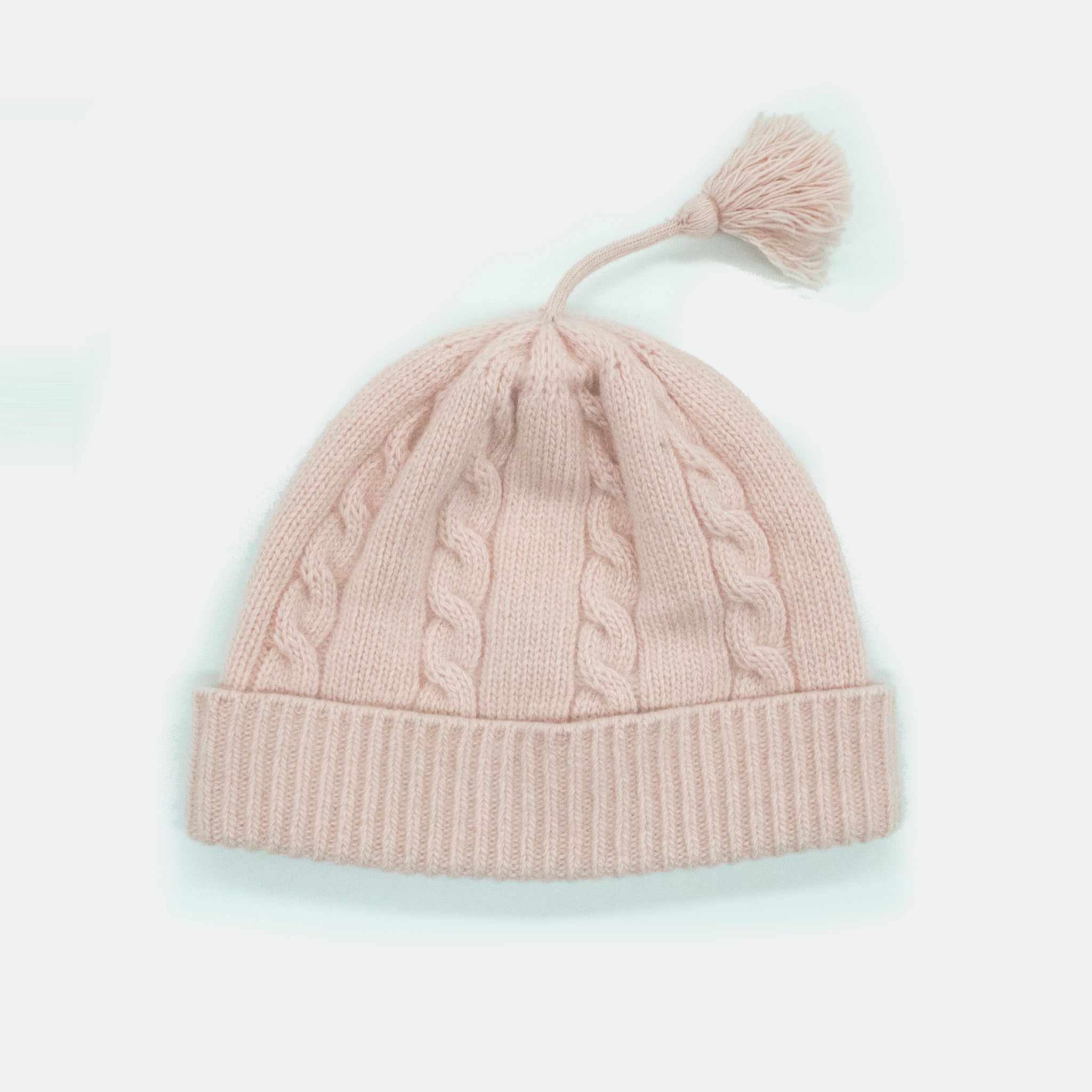 PUNTO DE GORRO DE CABLE DE CACHEMIRA PARA BEBÉ