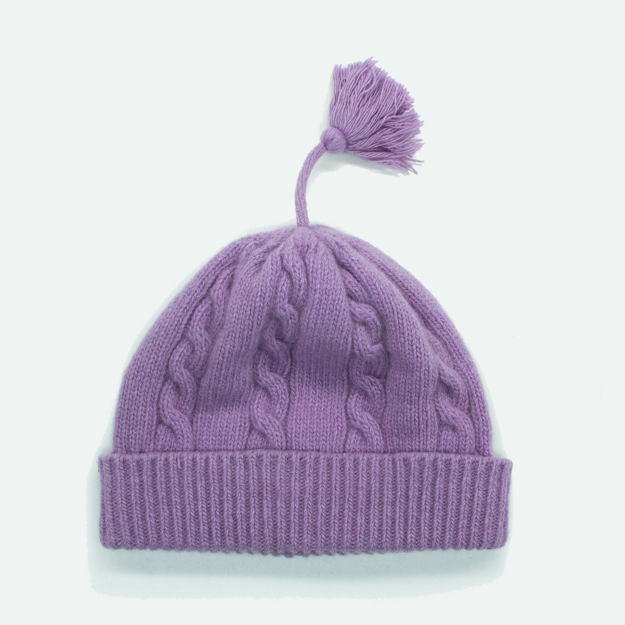 PUNTO DE GORRO DE CABLE DE CACHEMIRA PARA BEBÉ