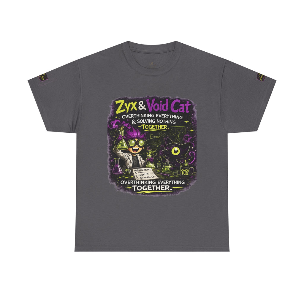 Zyx & Void Cat Science Crew T‑Shirt — "Overthinking Everything Together"